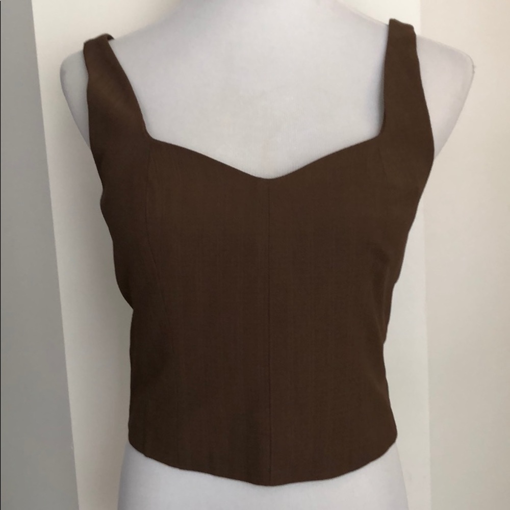 Luca Luca tailored brown formal crop top